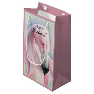 Roze flamingo Pastel Art Klein Cadeauzakje