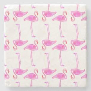 Roze Flamingo patroon 2 Stenen Onderzetter