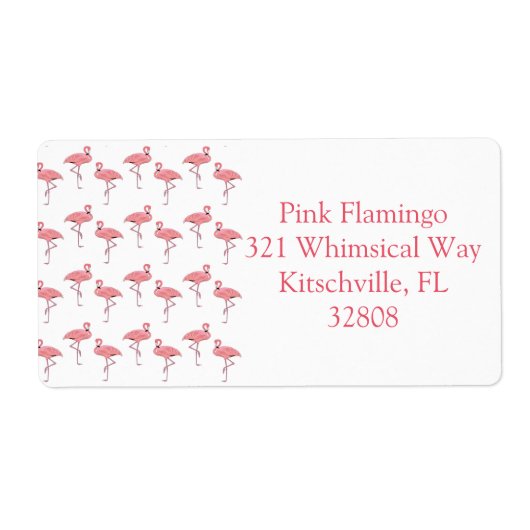 Roze Flamingo Patroon Aangepaste Labels (Voorkant)