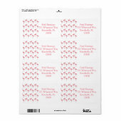 Roze Flamingo Patroon Aangepaste Labels (Full Sheet)