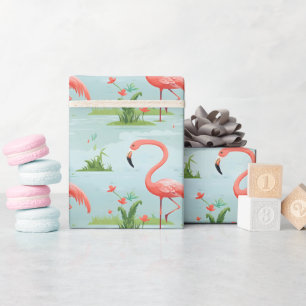 Roze Flamingo patroon Cadeaupapier