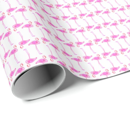 Roze Flamingo patroon Cadeaupapier (Rol Hoek)