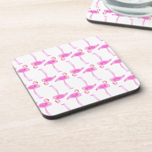 Roze Flamingo patroon Drankjes Onderzetter (Linkerzijde)