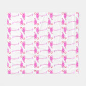 Roze Flamingo patroon Fleece Deken (Voorkant (Horizontaal))