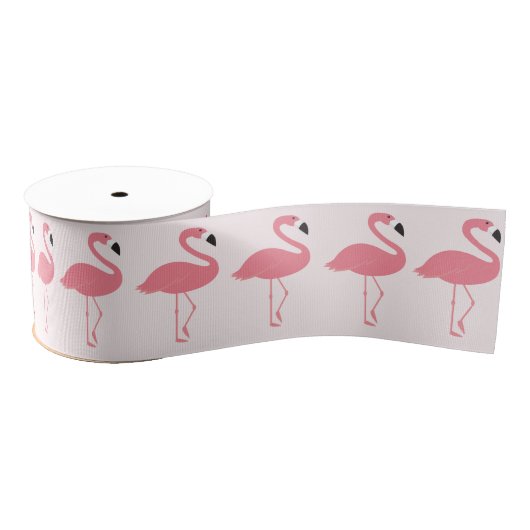 Roze Flamingo patroon Grosgrain Lint (Spoel)