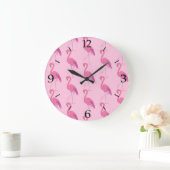  Roze Flamingo patroon Grote klok (Huis)