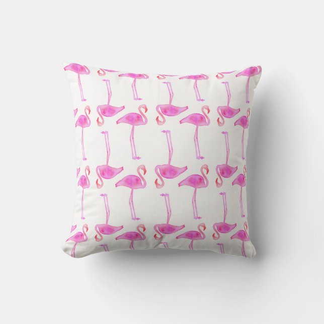 Roze Flamingo patroon Kussen (Voorkant)
