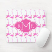 Roze Flamingo patroon | Monogram Muismat (Met muis)
