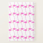 Roze Flamingo patroon | Monogram Planner (Achterkant)