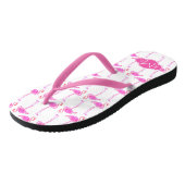 Roze Flamingo patroon | Monogram Teenslippers (Schuin)