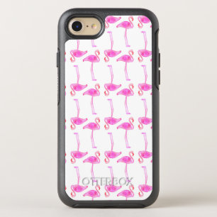 Roze Flamingo patroon OtterBox Symmetry iPhone 8/7 Hoesje