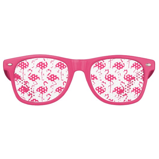 Roze Flamingo patroon Retro Zonnebril (Voorkant)
