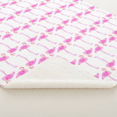 Roze Flamingo patroon Sherpa Deken (3/4)