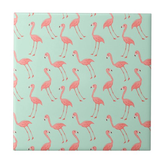 Roze Flamingo patroon Tegeltje (Voorkant)