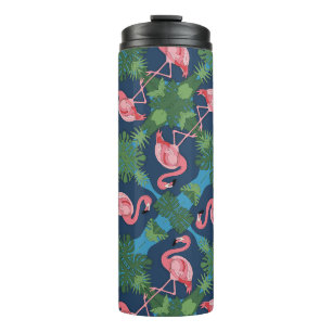 Roze Flamingo patroon Thermosbeker