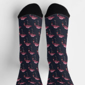 Roze Flamingo Patroon Wijn Drinker Grappig Nieuw Sokken (Top)