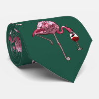 Roze Flamingo patroon Wijn Drinker Green Novelty