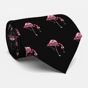 Roze Flamingo Patroon Wijn Liefhebber Schattig Stropdas