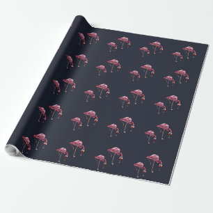 Roze Flamingo patroon Wijnliefhebber Grappig Cadeaupapier