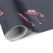 Roze Flamingo patroon Wine Drinker Funny Cadeaupapier (Rol Hoek)