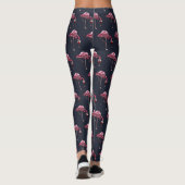 Roze Flamingo patroon Wine Drinker Funny Novelty Leggings (Achterkant)