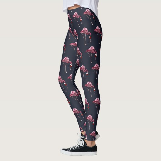 Roze Flamingo patroon Wine Drinker Funny Novelty Leggings (Links)