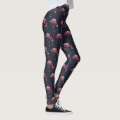 Roze Flamingo patroon Wine Drinker Funny Novelty Leggings (Rechts)