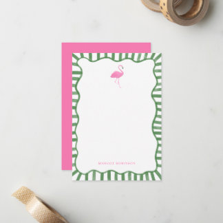 Roze Flamingo Persoonlijk Briefpapier Notitiekaart Notitiekaartje