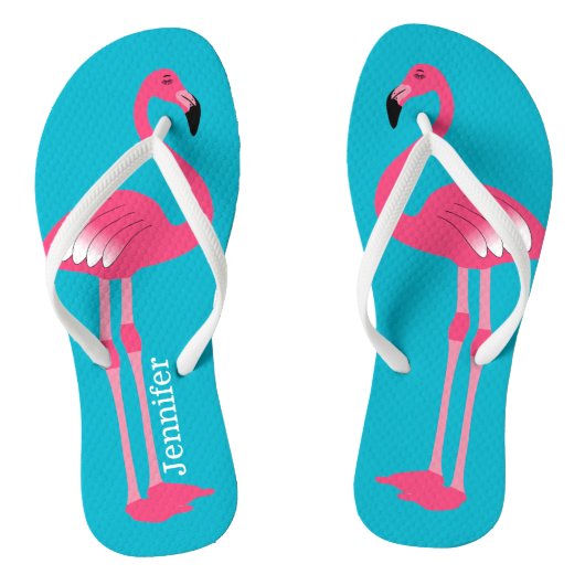 Roze Flamingo Persoonlijke Teenslippers (Voetbed)