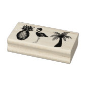 Roze Flamingo Pineapple Palm Tree Tropical Island Rubberstempel (Stempel)