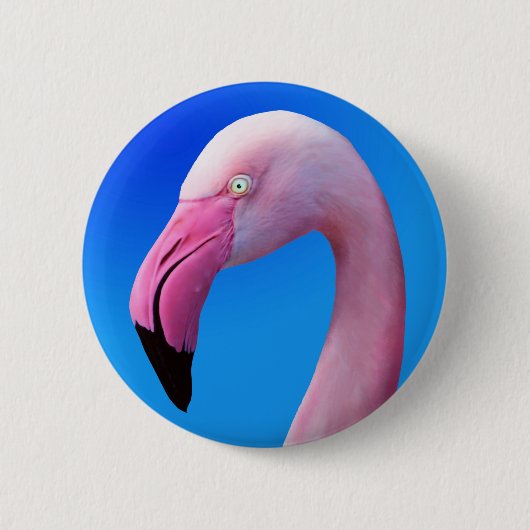 Roze Flamingo Portrait CloseUp Buttonnen Ronde Button 5,7 Cm (Voorkant)