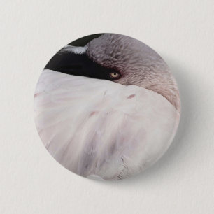 Roze Flamingo Portret Tekeneffect Kunst Ronde Button 5,7 Cm