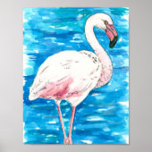 Roze flamingo poster (Voorkant)
