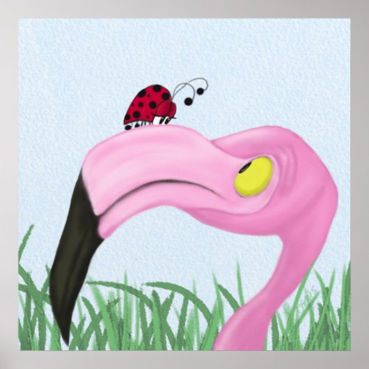 roze flamingo poster (Voorkant)