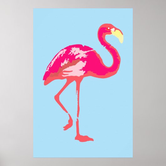 Roze Flamingo Poster (Voorkant)
