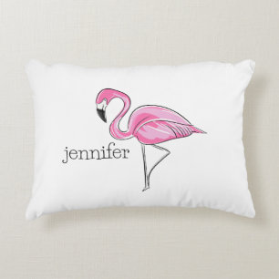 Roze Flamingo Preppy Gepersonaliseerd Accent Kussen