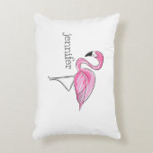 Roze Flamingo Preppy Gepersonaliseerd Accent Kussen (Voorkant(Verticaal))