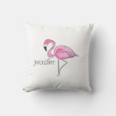 Roze Flamingo Preppy Gepersonaliseerd Sierkussen (Voorkant)