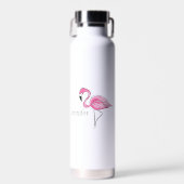 Roze Flamingo Preppy Gepersonaliseerd Waterfles (Voorkant)