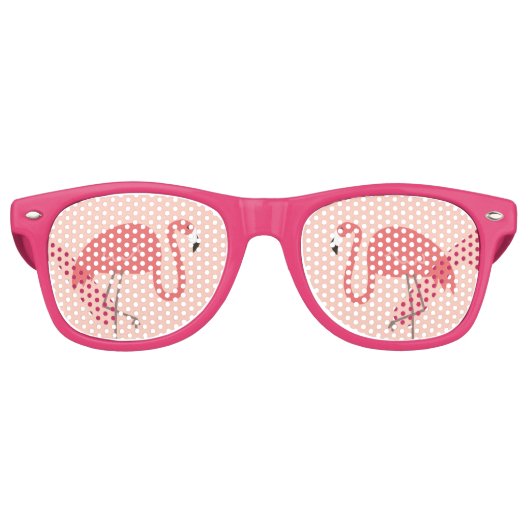  roze flamingo retro zonnebril (Voorkant)