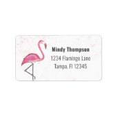 Roze Flamingo Return Address Cute Stylish Etiket (Voorkant)