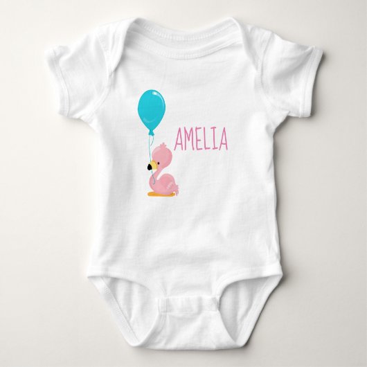  roze flamingo romper (Voorkant)