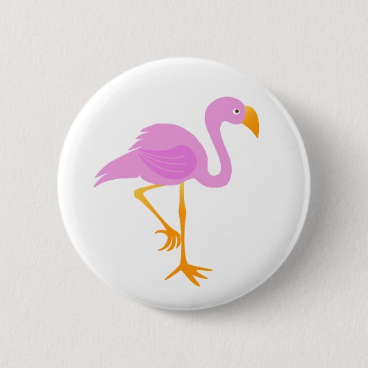Roze Flamingo Ronde Button 5,7 Cm (Voorkant)