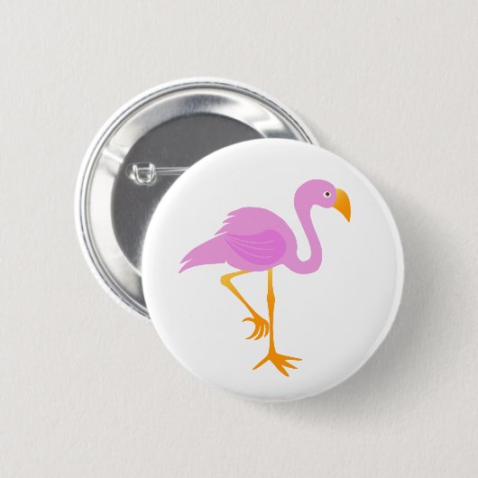 Roze Flamingo Ronde Button 5,7 Cm (Voorkant /achterkant)
