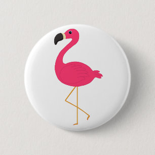 Roze Flamingo Ronde Button 5,7 Cm
