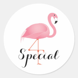 Roze Flamingo Ronde Sticker