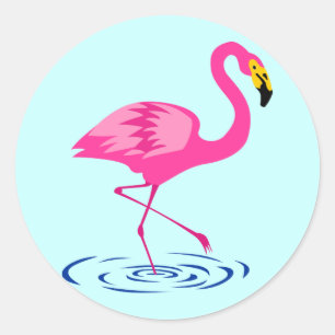 Roze Flamingo Ronde Sticker