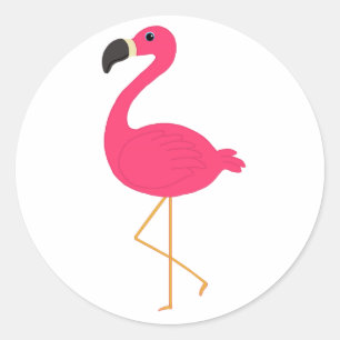 Roze Flamingo Ronde Sticker