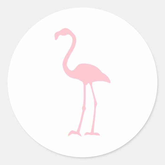 Roze Flamingo Ronde Sticker (Voorkant)