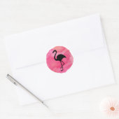 Roze Flamingo Ronde Sticker (Envelop)